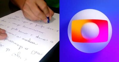 Carta psicografada / Logo da Globo - Montagem: TV FOCO