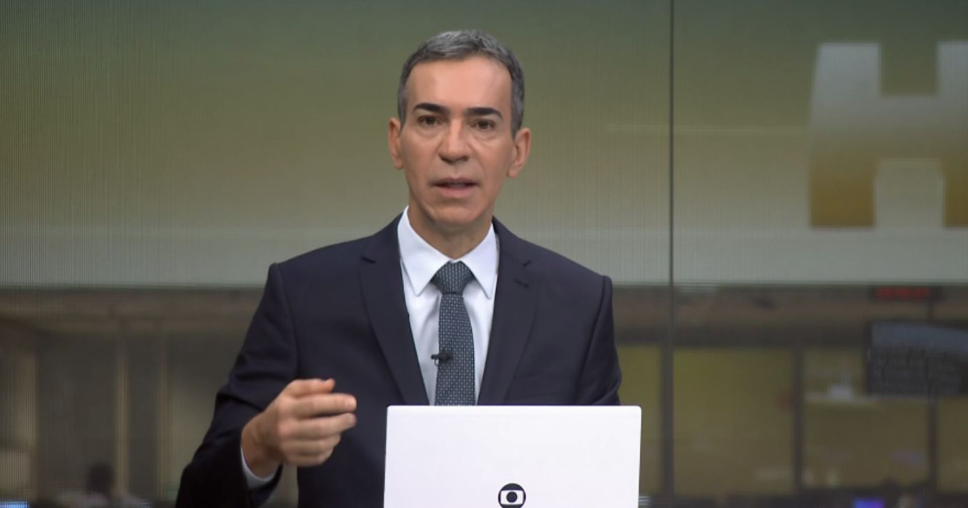 César Tralli no Jornal Hoje (Foto: Reprodução / Globo)