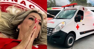Renata Fan surge em maca de ambulância após derrocada - Montagem/Instagram