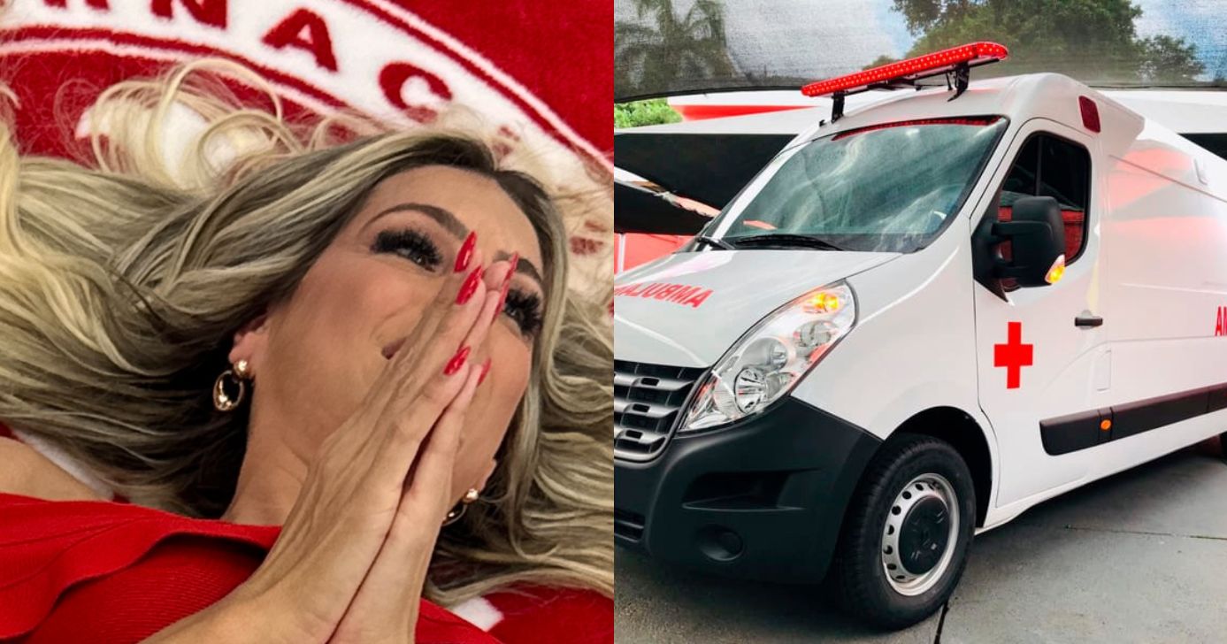 Renata Fan surge em maca de ambulância após derrocada - Montagem/Instagram