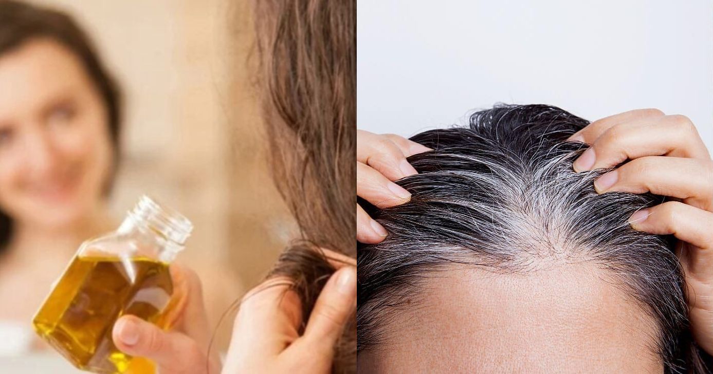 Óleo natural escurece até a raiz do cabelo branco sem tinta - Montagem/TV FOCO