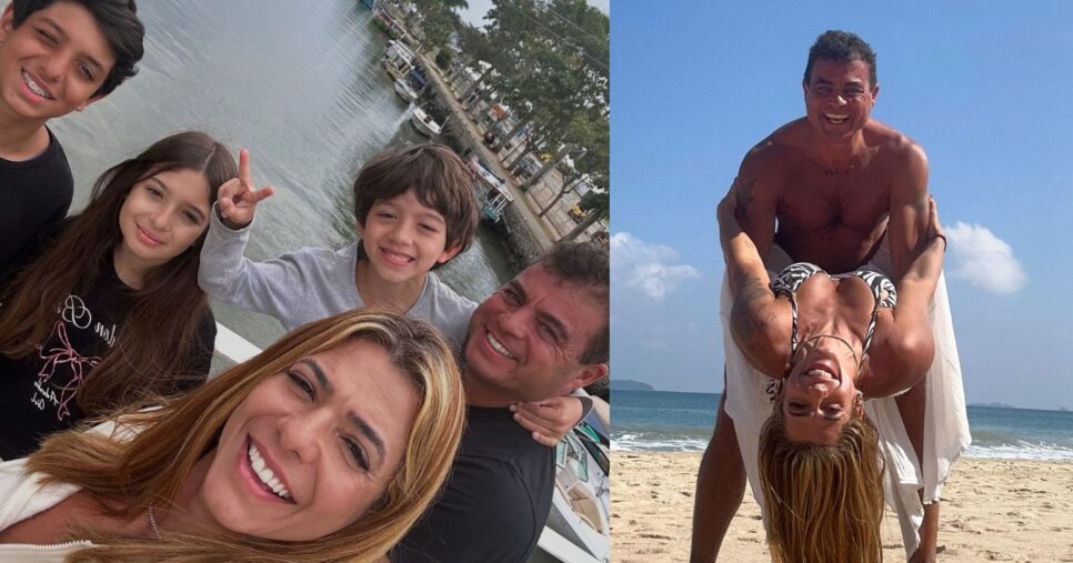 Dhomini Ferreira ao lado da família (Fotos: Reproduções / Instagram)