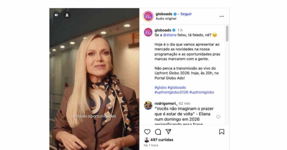 Eliana faz anúncio sobre novo programa na Globo (Foto: Reprodução / Instagram)