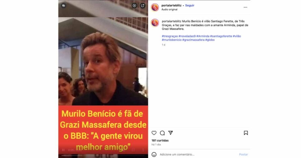 Entrevista de Murilo Benício (Foto: Reprodução / Instagram)