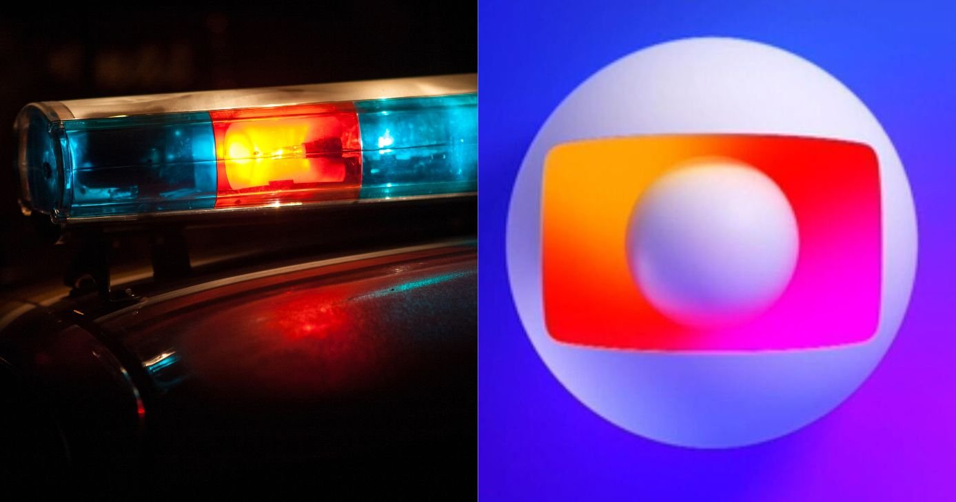 Ilustração carro de polícia e logo da Globo (Fotos: Reproduções / Canva / GloboPlay)