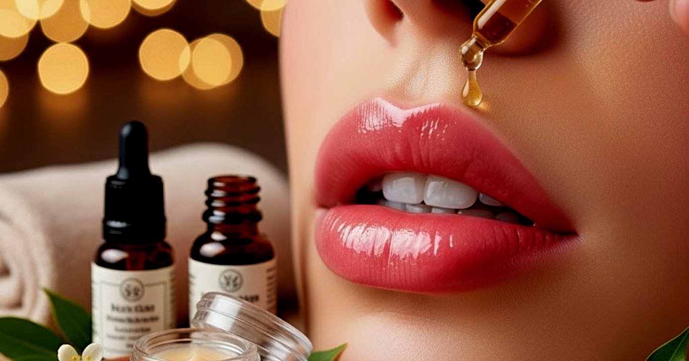 Conheça os truques que aumentam os lábios sem procedimentos (Foto Reprodução/Montagem/Lennita/TV Foco/Canva)