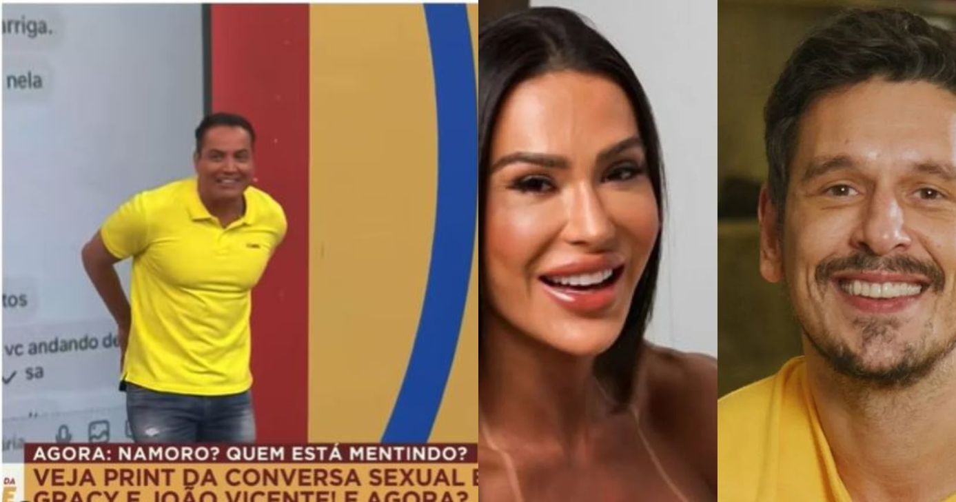 Leo Dias paralisa Melhor da Tarde e expõe conversas picantes entre Gracyanne e João - Foto: Montagem
