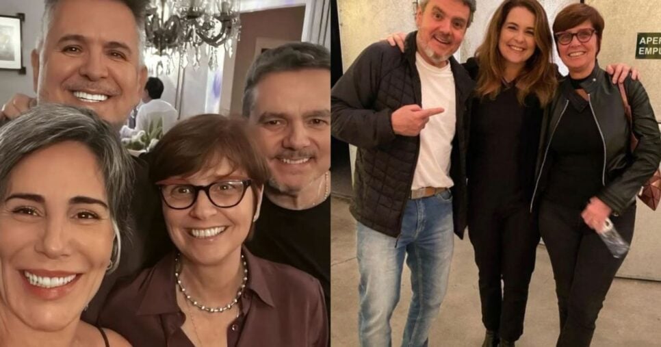 Lídia Brondi, Cássio Gabus Mendes, Glória Pires e Orlando Morais/ com Claudia Abreu (Foto Reprodução/Monstagem/Instagram/@lidiabrondiatriz)