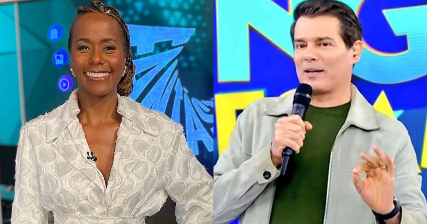 Maju Coutinho e Celso Portiolli no Domingo Legal (Fotos: Reproduções / Instagram / SBT)