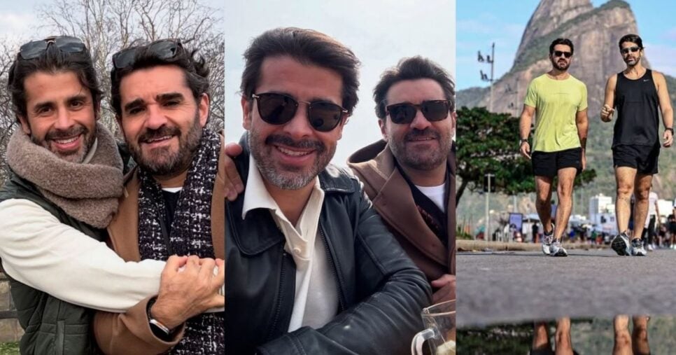Cliques de Marcelo Cosme com seu marido publicadas nas redes sociais (Foto Reprodução/Instagram/@mcosme)