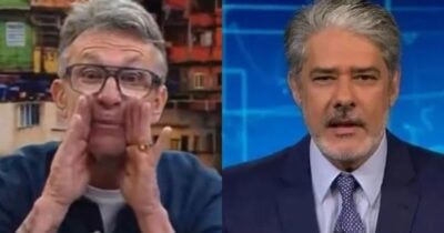 Neto no Os Donos da Bola e William Bonner no Jornal Nacional (Fotos: Reproduções / Band / Globo)