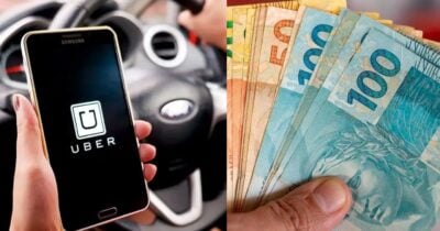Uber / Cédulas de dinheiro - Montagem: TV FOCO