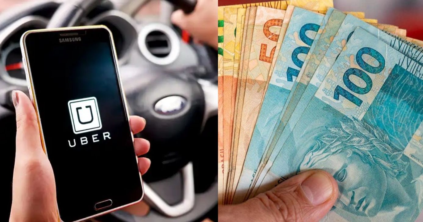 Uber / Cédulas de dinheiro - Montagem: TV FOCO