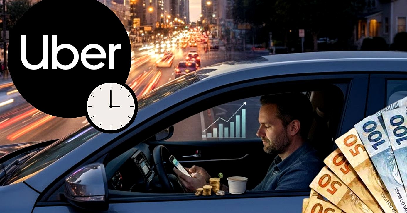Motoristas revelam quanto é possível ganhar em 4h de trabalho (Foto Reprodução/Montagem/Lennita/Tv Foco/GMN/Uber)