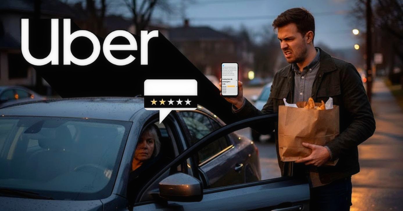 Saiba o que abaixa a nota dos passageiros na Uber (Foto Reprodução/Montagem/Lennita/TV Foco/Canva/GMN)