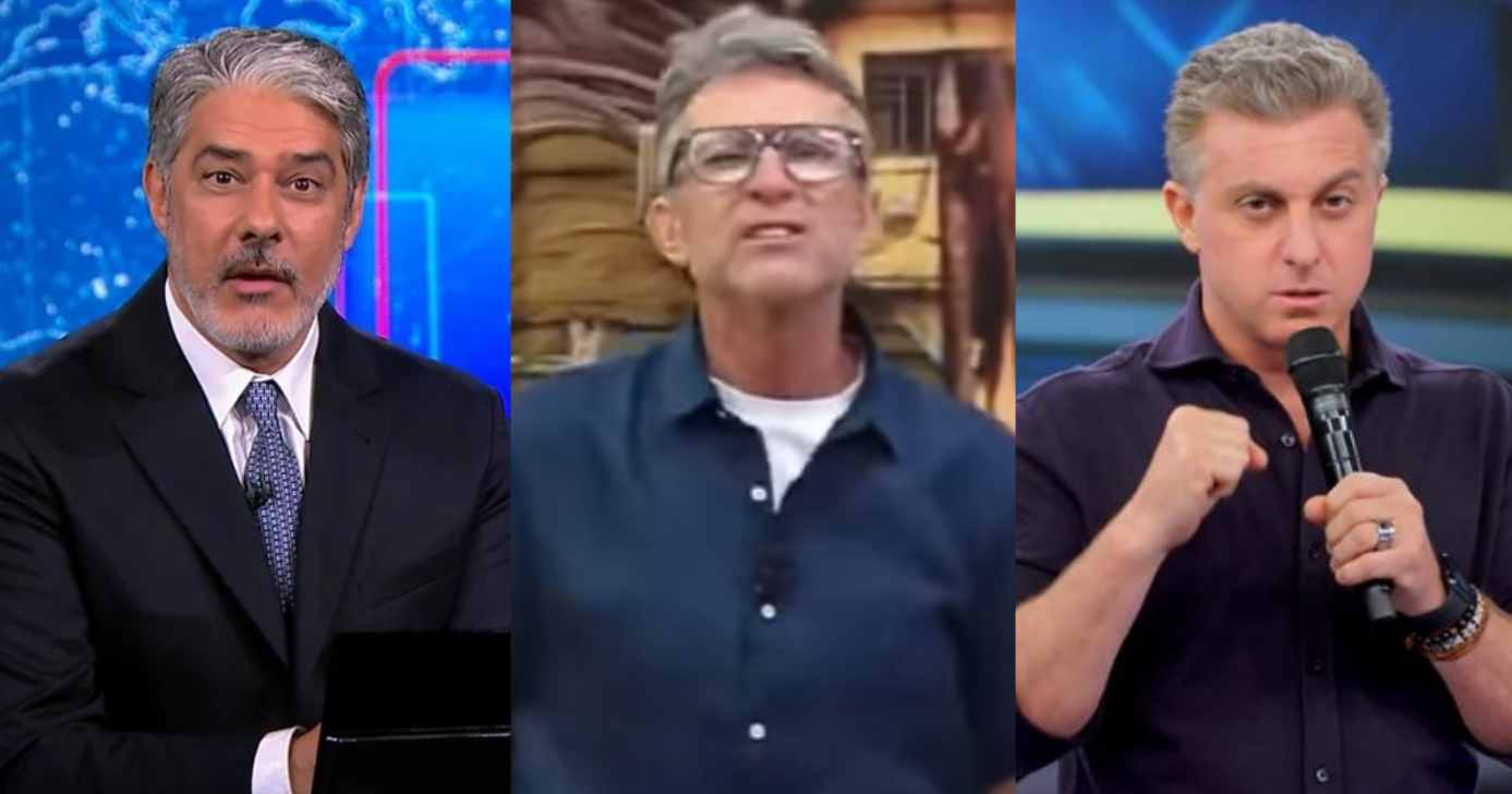 William Bonner, Neto e Luciano Huck (Fotos: Reproduções / Globo / Band)