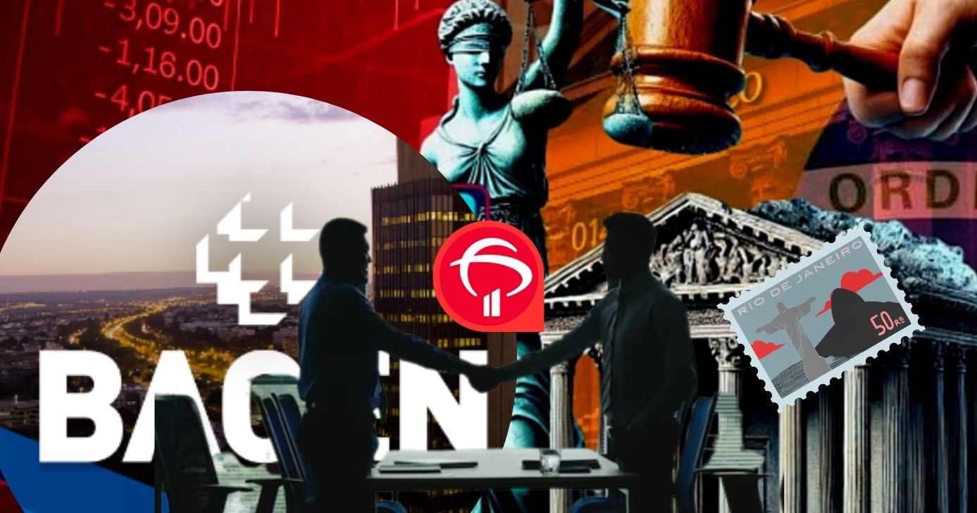 Banco tradicional do RJ teve falência decretada após intervenção do BC e venda de cartela de clientes ao Bradesco (Foto Reprodução/Montagem/Canva/Bradesco/Lennita)