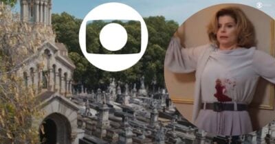 Ilustração de cemitério em Vale Tudo e Odete morta (Foto: Reprodução / Globo / Montagem TV Foco)
