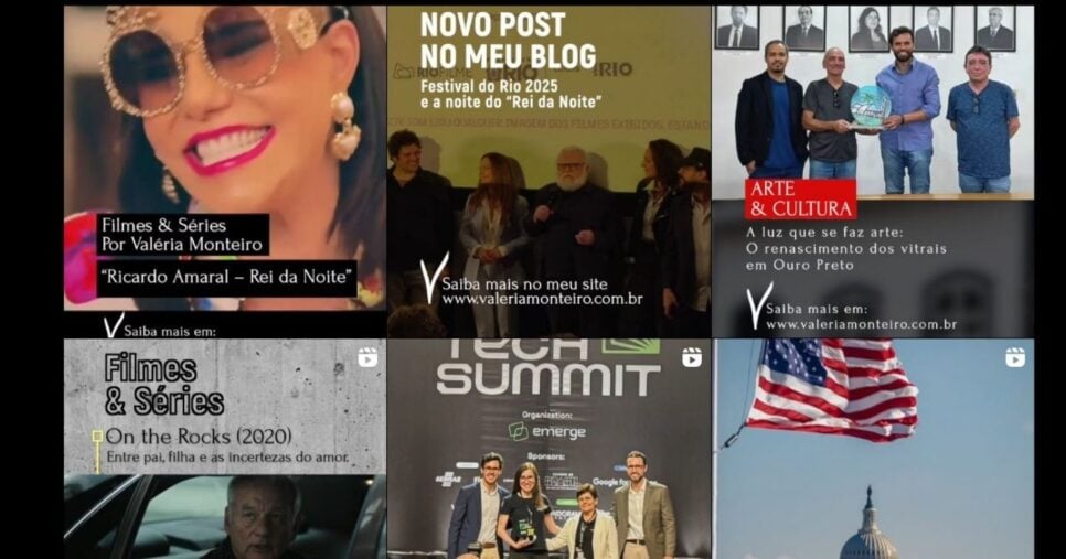 Valéria Monteiro usa as redes sociais para divulgar o seu próprio site de notícias (Foto Reprodução/Montagem/Instagram@euvaleriamonteiro)