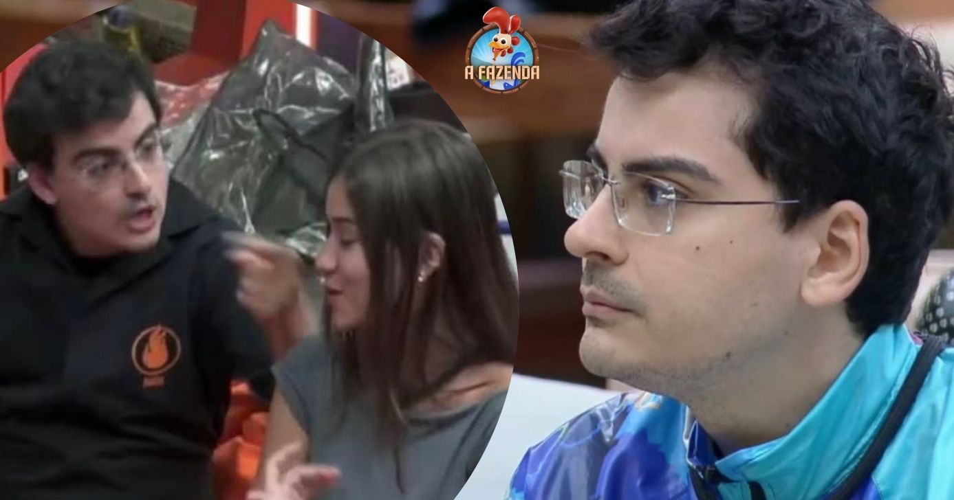 Dudu Camargo e Duda em A Fazenda 17 (Foto: Reprodução / Record Plus / Montagem TV Foco)