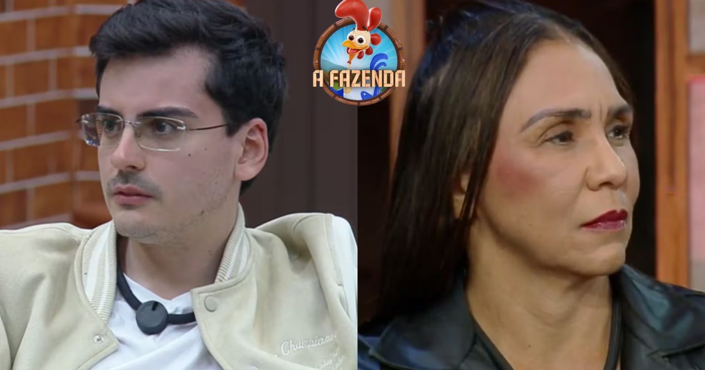 Dudu Camargo e Yoná Sousa em A Fazenda 17 (Foto: Reprodução / Record Plus / Montagem TV Foco)