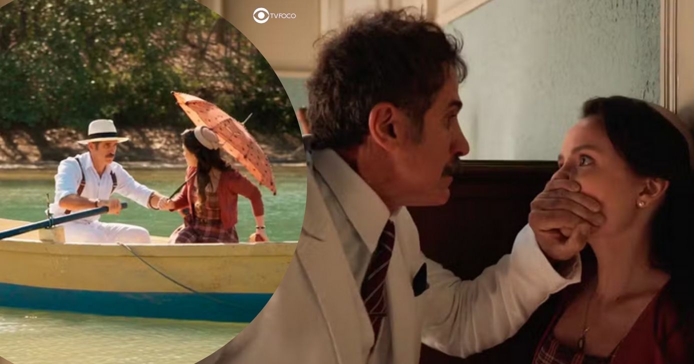 Estela e Ernesto em cenas de Êta Mundo Melhor! (Foto: Reprodução / Globo / Montagem TV Foco)