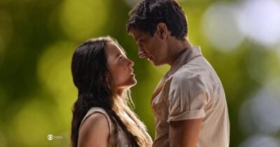 Estela e Túlio em Êta Mundo Melhor! (Foto: Reprodução / Globo / Montagem TV Foco)