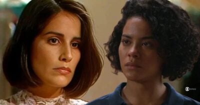 Maria de Fátima foi interpretada por Gloria Pires na primeira versão de Vale Tudo e Bella Campos no remake (Foto: Reprodução / Globo / Montagem TV Foco)