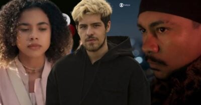 Joélly, Raul e Bagdá em Três Graças  (Foto: Reprodução / Globo / Montagem TV Foco)
