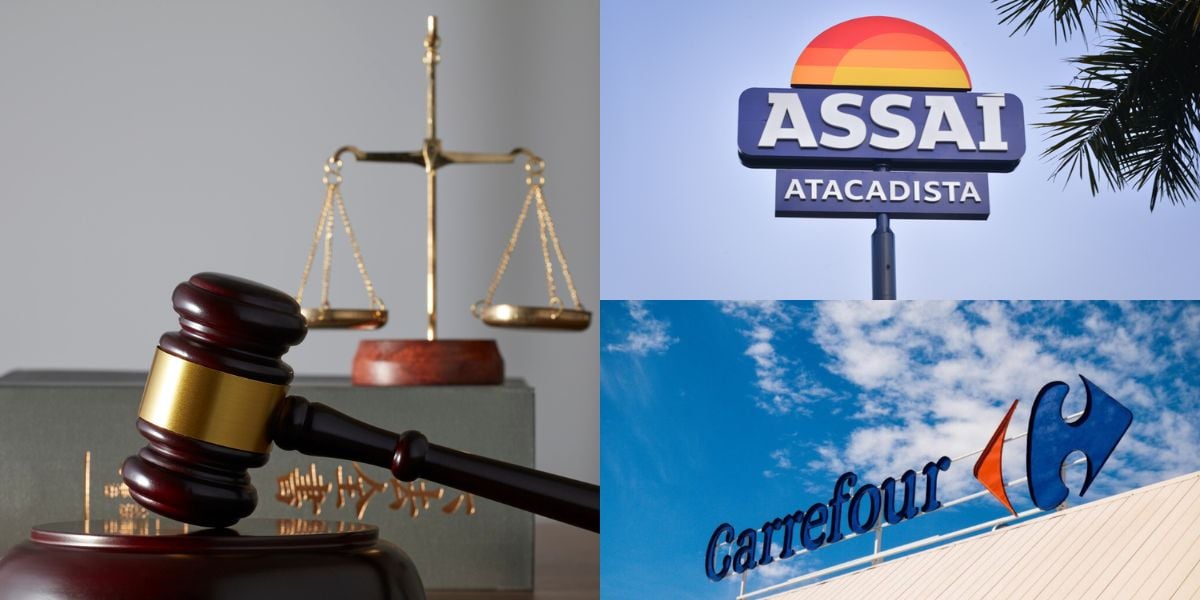 Lei em vigor com proibição que atinge Assaí e Carrefour (Reprodução: Montagem TV Foco)