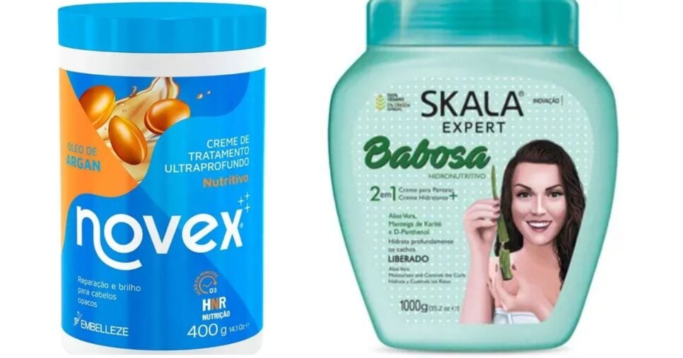 Novex Óleo de Argan/ Hidratação Babosa Skala (Foto Reprodução/Montagem/TV Foco/Magazine Luíza)