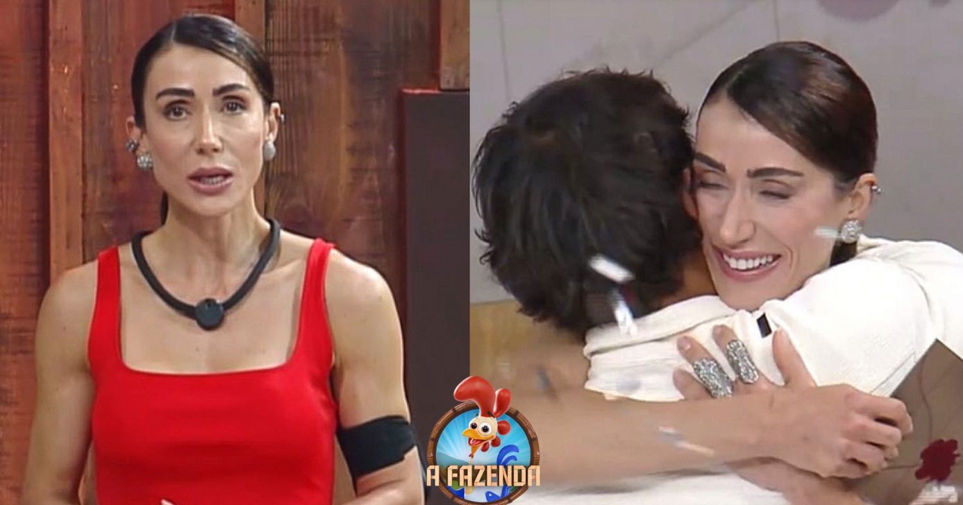 Michelle Barros e Shia em A Fazenda 17 (Foto: Reprodução / Record Plus / Montagem TV Foco)