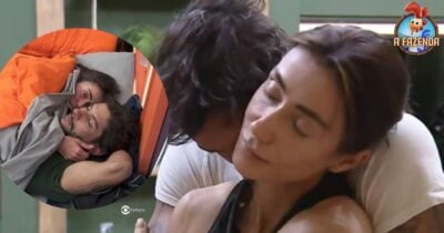 Michelle Barros e Shia em A Fazenda 17 (Foto: Reprodução / Record Plus / Montagem TV Foco)