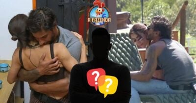 Michelle Barros e Shia em A Fazenda 17 e ilustração do marido da jornalista (Foto: Reprodução / RecordPlus / Canva / Montagem TV Foco)
