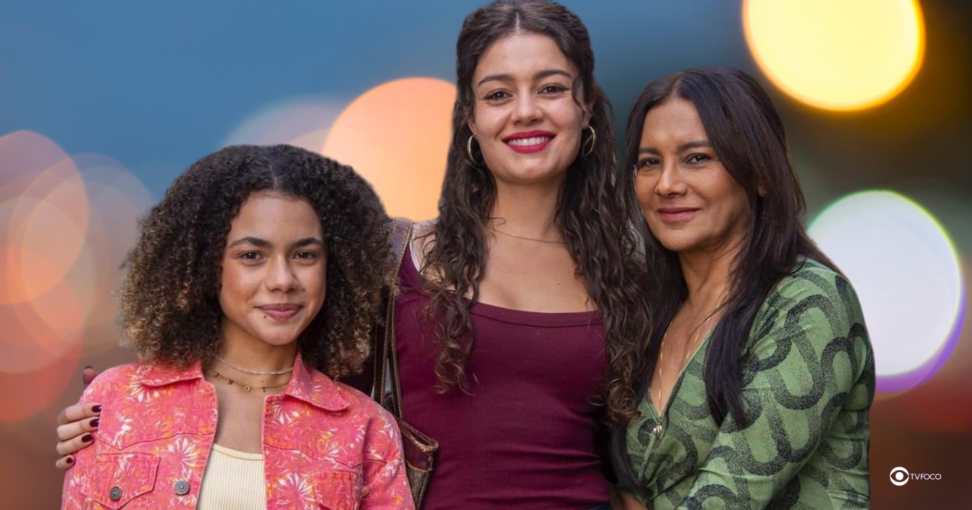 Joélly (Alana Cabral), Gerluce (Sophie Charlote) e Lígia (Dira Paes) (Foto: Reprodução / Estevam Avellar / TV Globo / Montagem TV Foco)