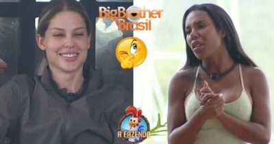 Saory Cardoso e Carol Lekker bateram boca em A Fazenda 17 (Foto: Reprodução / Record Plus / Globo / Montagem TV Foco)