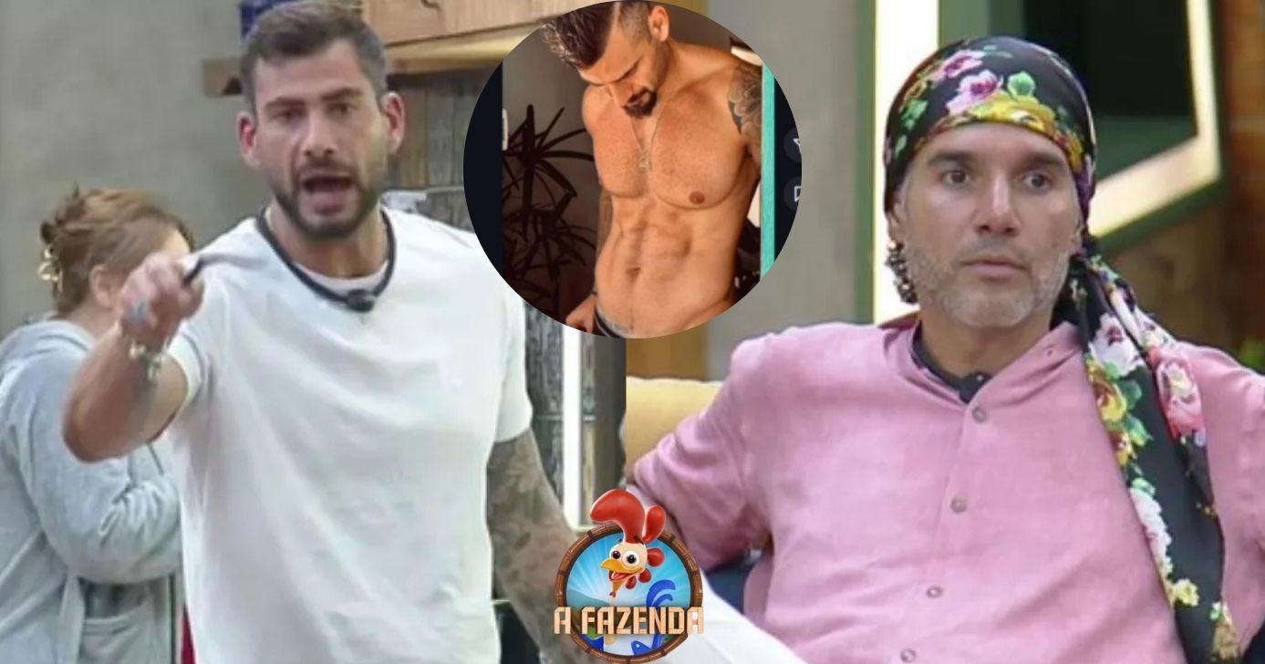 Nizam e Fernando em A Fazenda 17 (Foto: Reprodução / Record Plus / Instagram / Montagem TV Foco)