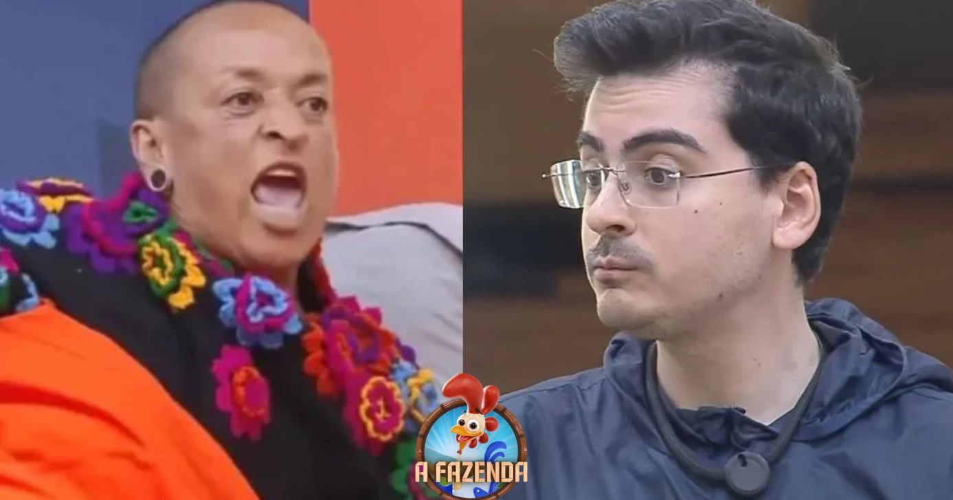Walério e Dudu em A Fazenda 17 (Foto: Reprodução / Record Plus / Montagem TV Foco)
