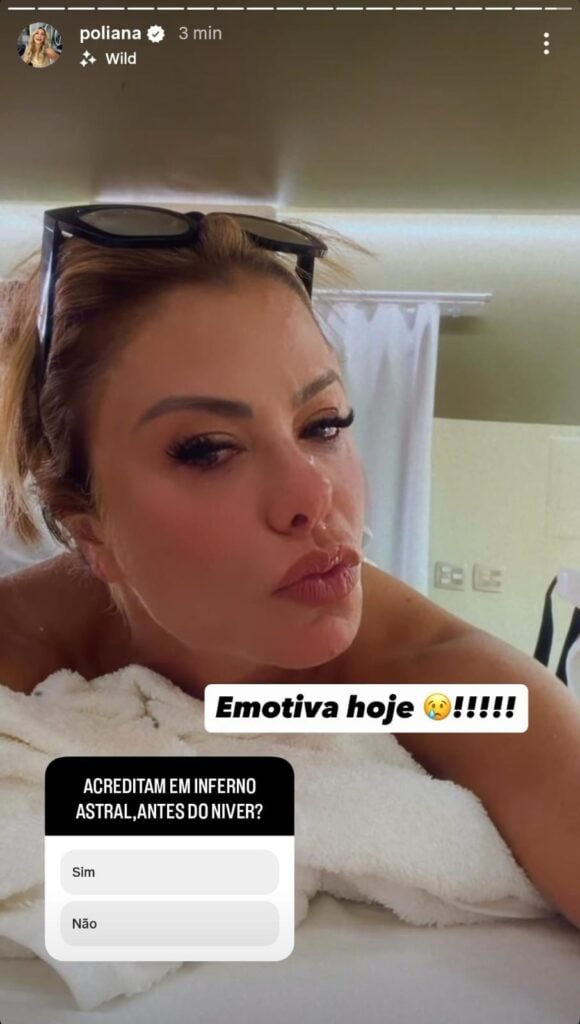 Poliana Rocha surgiu chorando nas redes sociais (Foto: Reprodução/ Instagram)