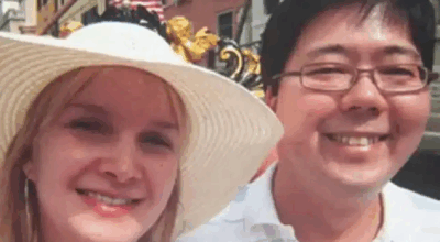 Elize Matsunaga ao lado do então marido (Foto: Reprodução/Globo)