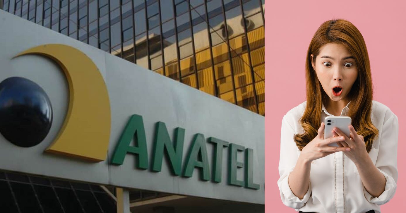 Anatel e mulher no celular (Fotos: Reproduções / Globo / Canva)