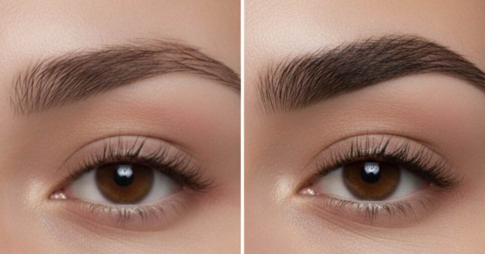 Antes e depois de sobrancelhas (Fotos: Canva)