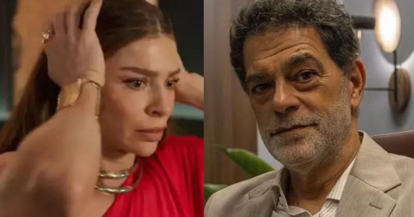 Arminda (Grazi Massafera) e Rogério (Eduardo Moscovis) em Três Graças (Fotos: Reproduções / Globo)