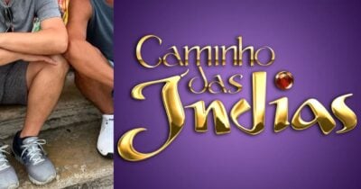 Ator ao lado do marido e logo Caminho das Índias (Fotos: Reproduções / Instagram / Globo)