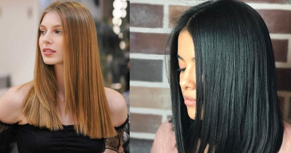 Blunt Cut traz uma proposta mais reta que alongam os fios (Foto Reprodução/Montagem/Lennita/TV Foco/Canva/Pinterest)