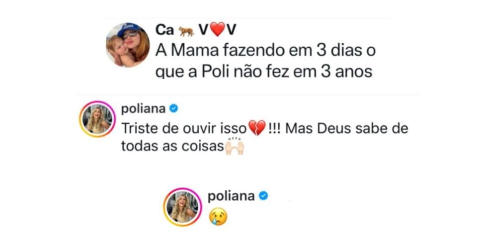 Comentário de Poliana Rocha (Foto: Reprodução / Instagram)