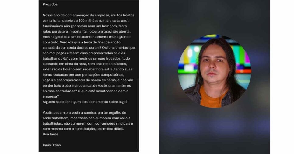 E-mail e Janis Ritins (Foto: Reprodução / Instagram)