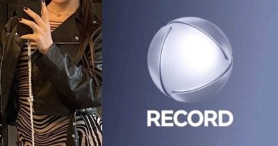 Famosa e logo da Record (Fotos: Reproduções / Instagram / Record)