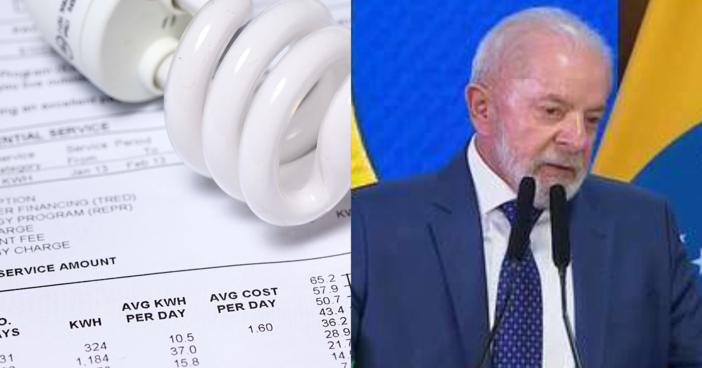 Ilustração conta de luz e Luiz Inácio Lula da Silva (Fotos: Reproduções / Canva / Globo)