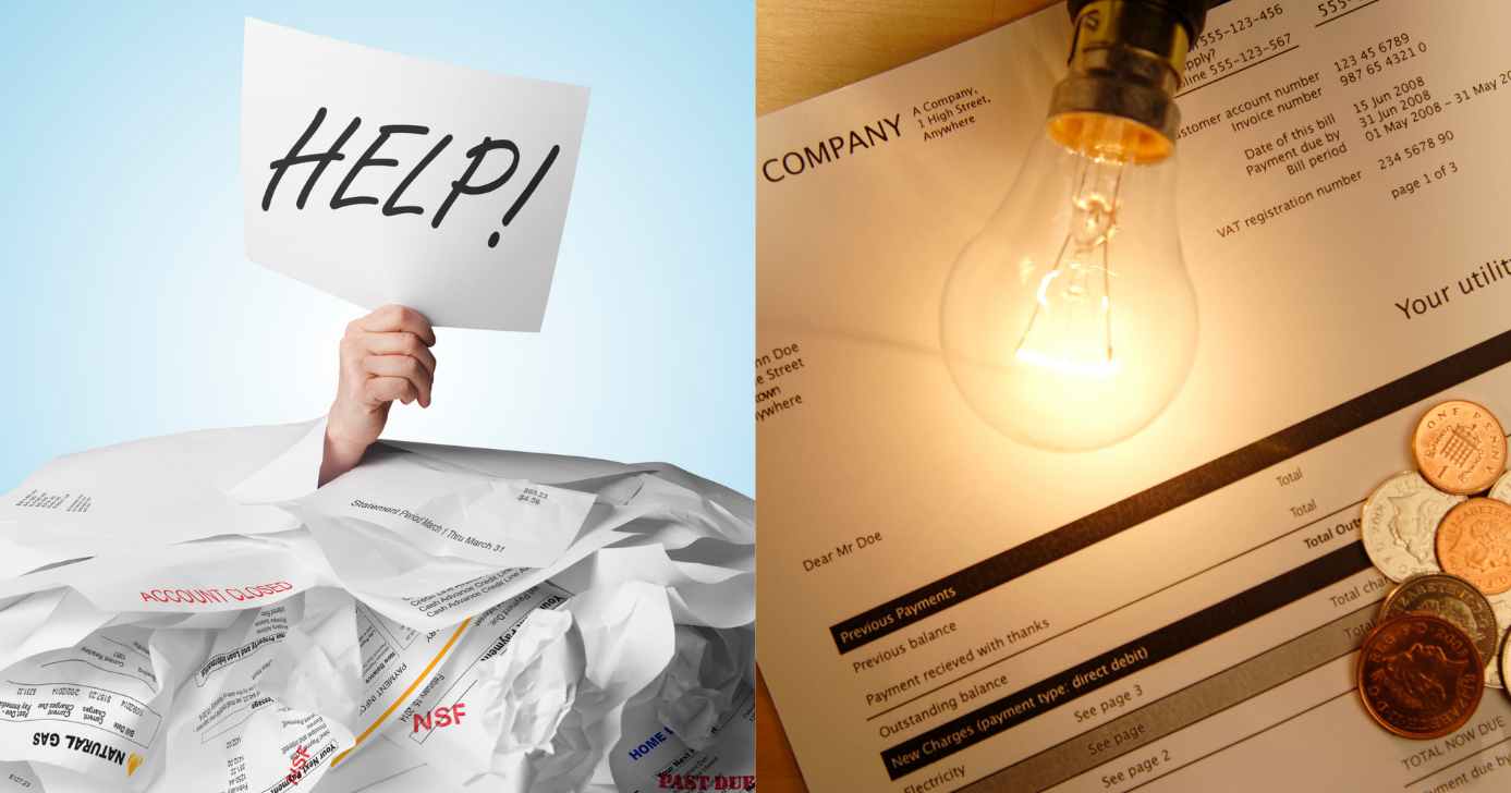 Ilustração dívidas e conta de luz (Fotos: Canva)